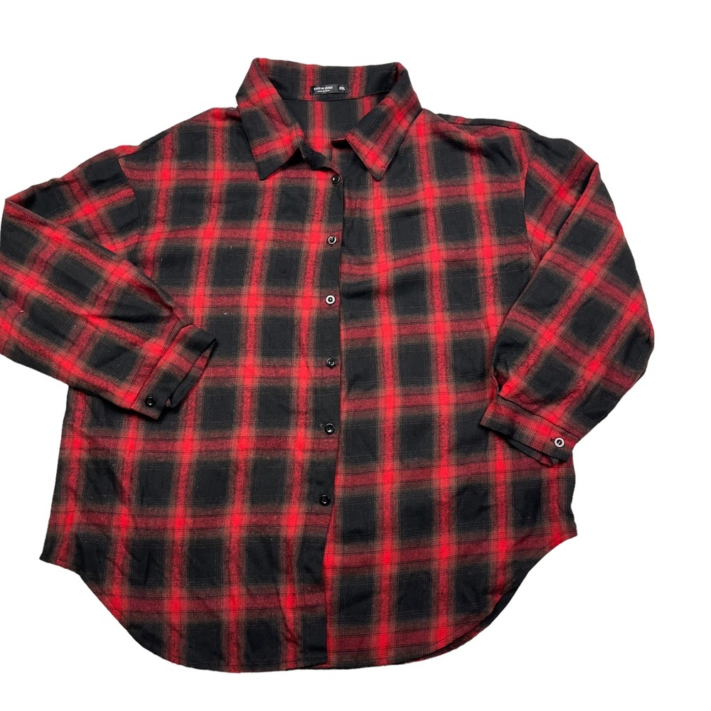 Shein curve flannel top